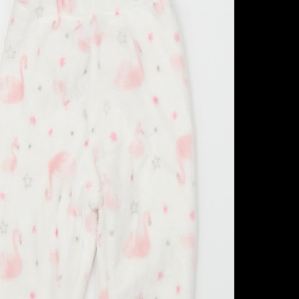 Matalan Girls White   Sweatpants Trousers Size 12 Months