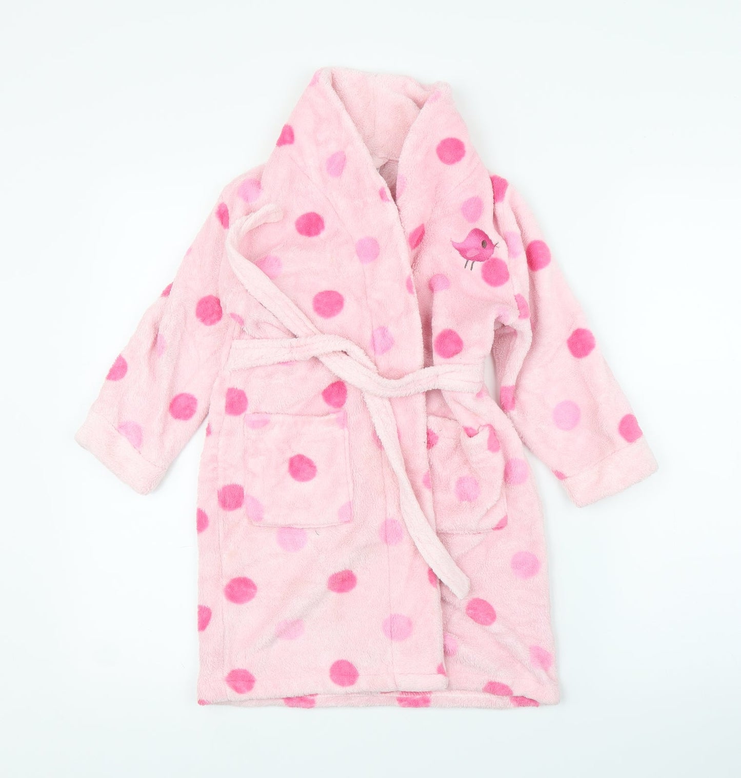 Mini Club Girls Pink Spotted  Capri Robe Size 4-5 Years