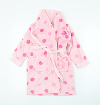 Mini Club Girls Pink Spotted  Capri Robe Size 4-5 Years