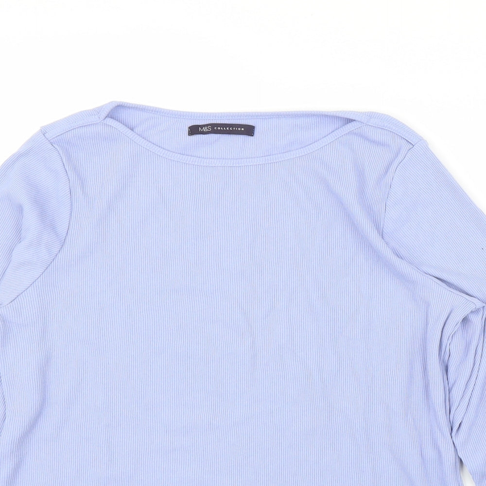 Womens UK Size 14 M&S Blue Basic Blouse