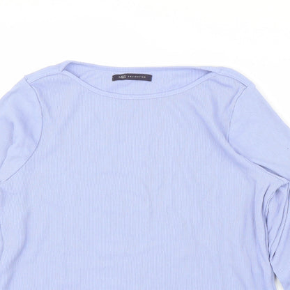 Womens UK Size 14 M&S Blue Basic Blouse