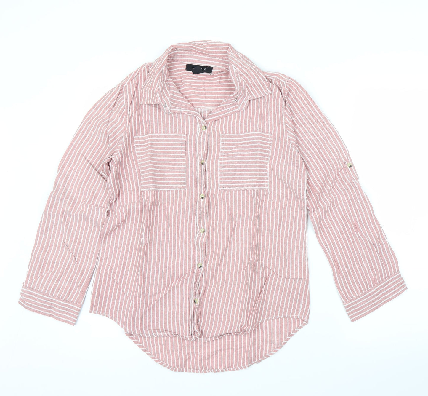 Primark Womens Pink Striped  Basic Button-Up Size 10