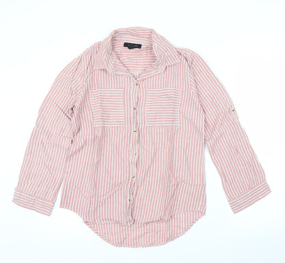 Primark Womens Pink Striped  Basic Button-Up Size 10