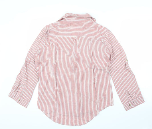 Primark Womens Pink Striped  Basic Button-Up Size 10