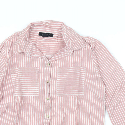 Primark Womens Pink Striped  Basic Button-Up Size 10