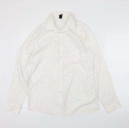 Back Up Boys White   Basic Button-Up Size 13 Years