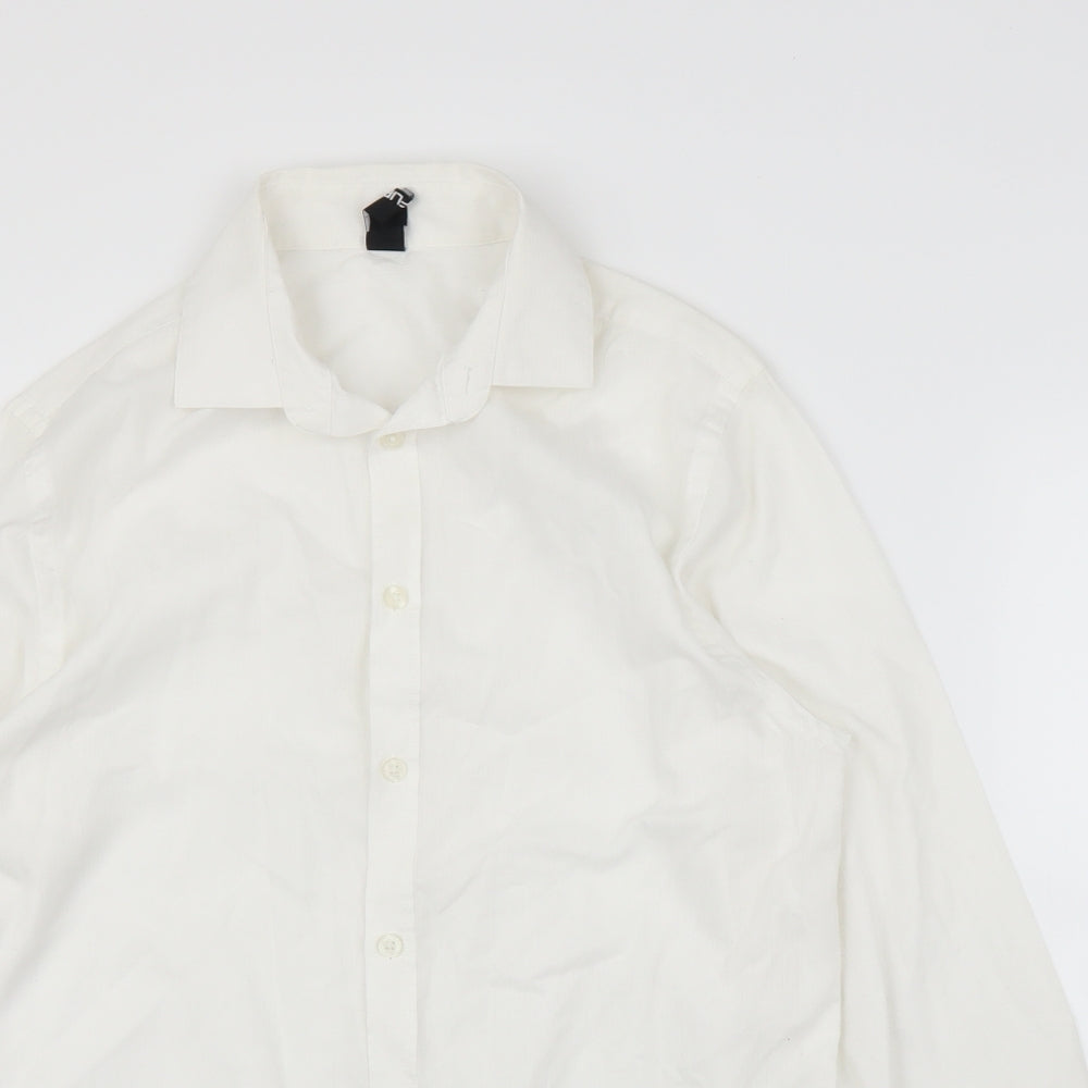 Back Up Boys White   Basic Button-Up Size 13 Years