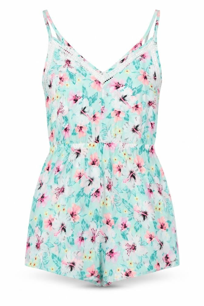 Womens UK Size L New Look One-Piece Blue Romper