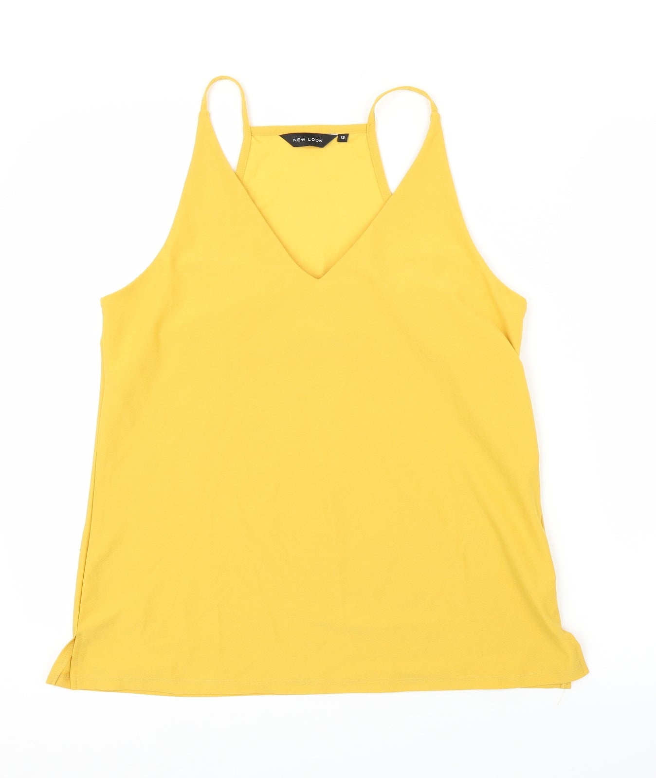 Womens UK Size 12 New Look Yellow Basic Blouse