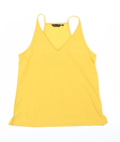 Womens UK Size 12 New Look Yellow Basic Blouse