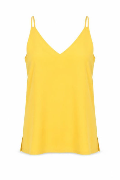Womens UK Size 12 New Look Yellow Basic Blouse