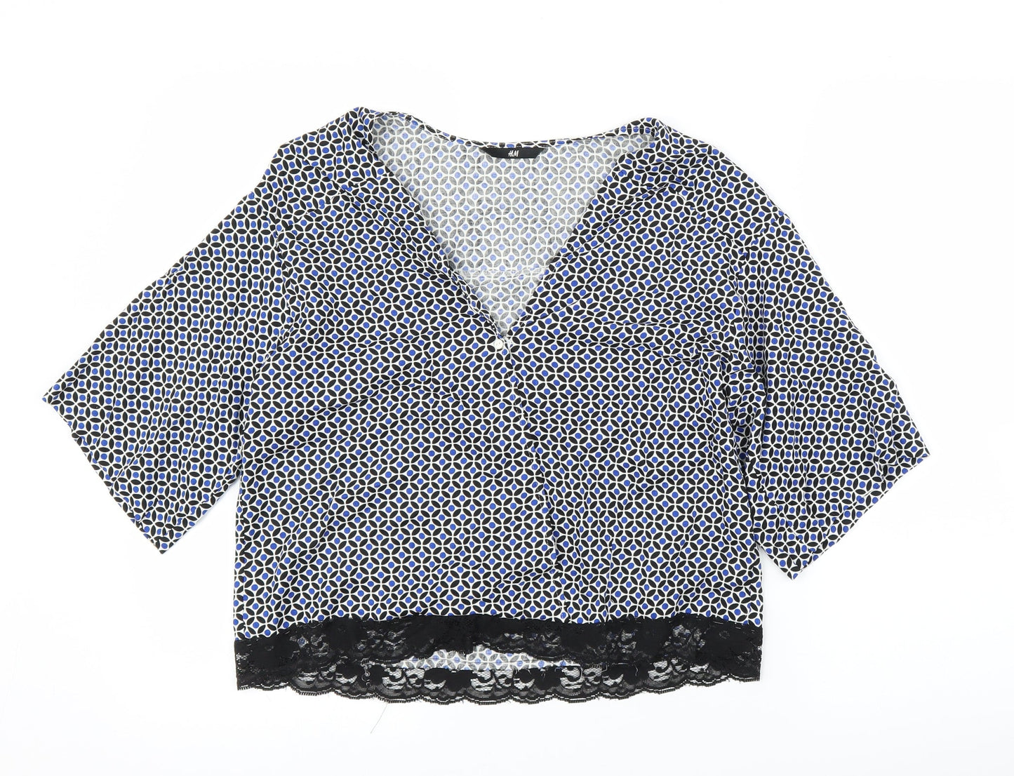 Womens UK Size M H&M Blue Basic Blouse