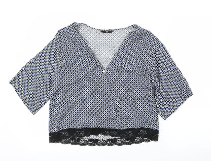 Womens UK Size M H&M Blue Basic Blouse