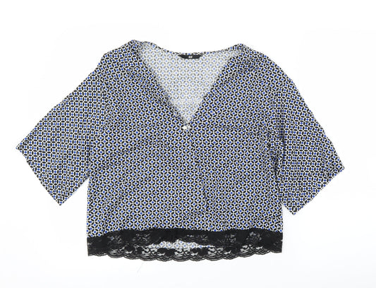 Womens UK Size M H&M Blue Basic Blouse