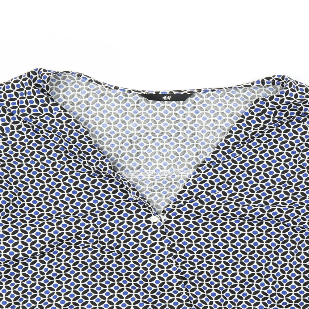 Womens UK Size M H&M Blue Basic Blouse