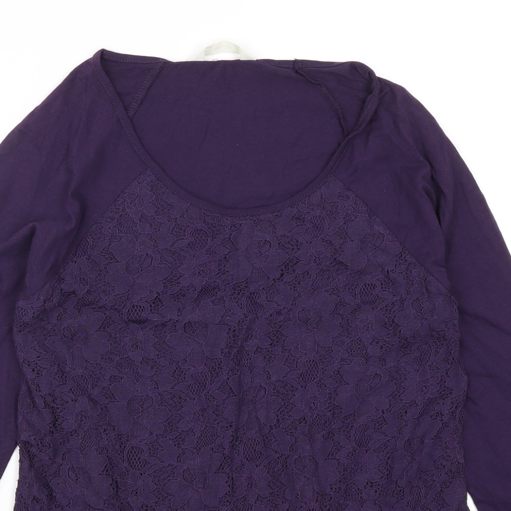 Womens UK Size 10 BHS Purple Basic T-Shirt