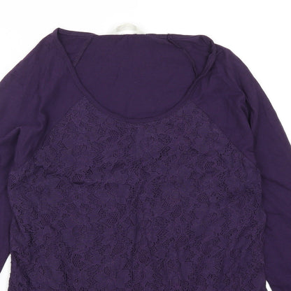 Womens UK Size 10 BHS Purple Basic T-Shirt