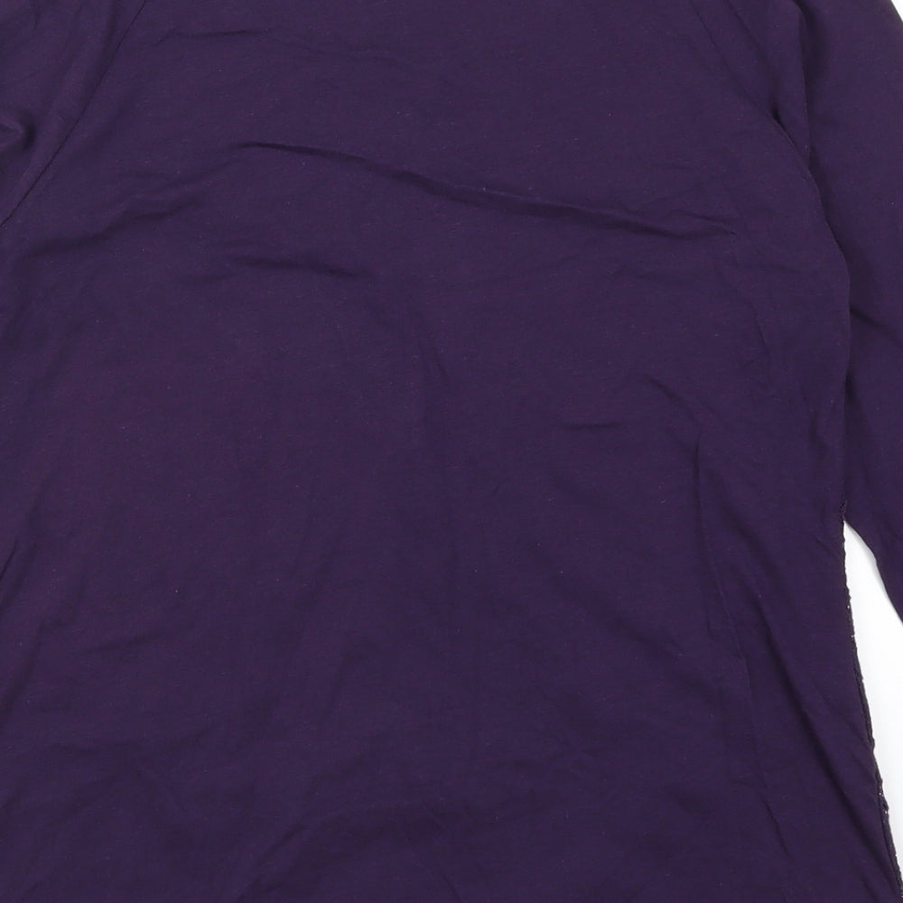 Womens UK Size 10 BHS Purple Basic T-Shirt