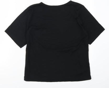 Jan Eva Womens Black   Basic T-Shirt Size 12