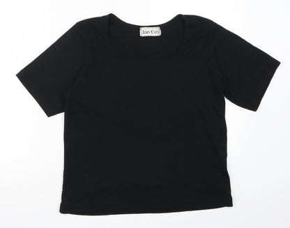 Jan Eva Womens Black   Basic T-Shirt Size 12