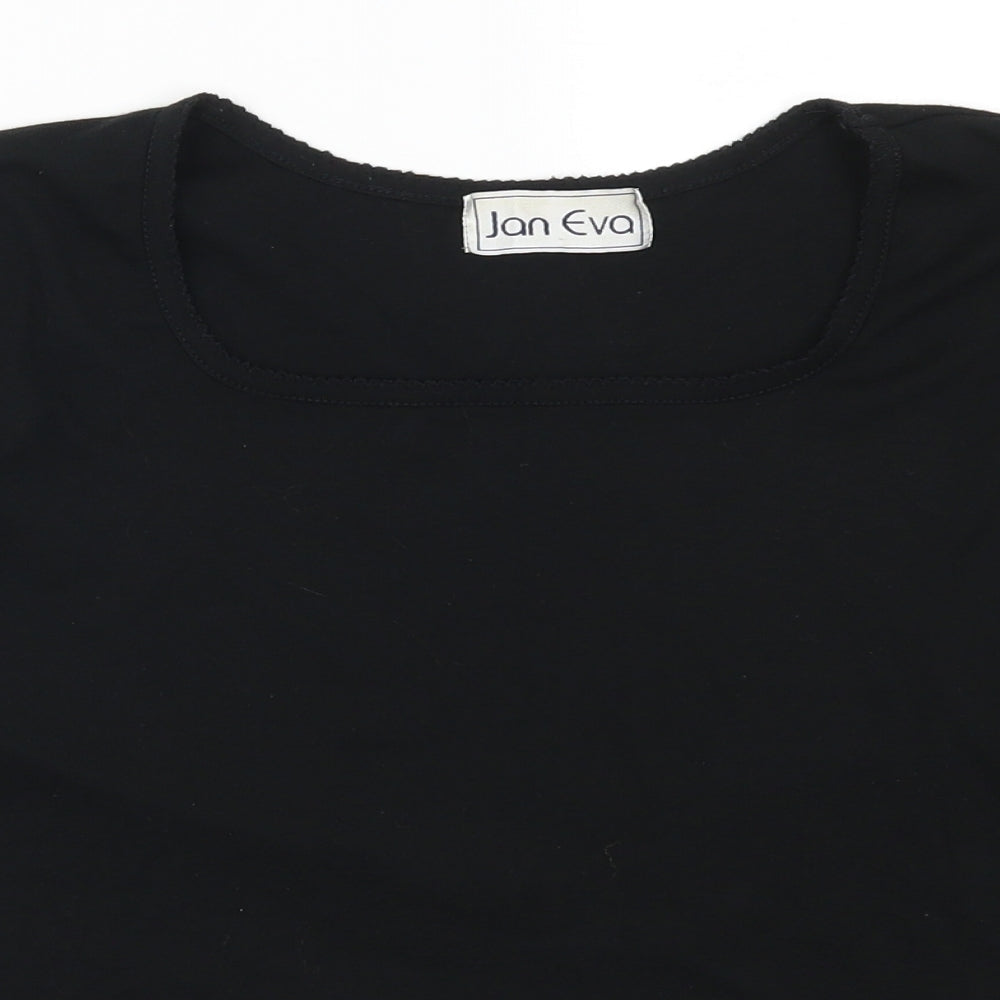 Jan Eva Womens Black   Basic T-Shirt Size 12