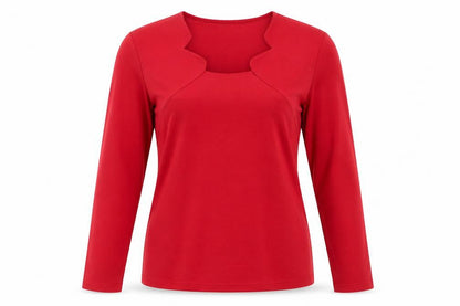 Womens UK Size 14 Kaleidoscope Red Basic T-Shirt