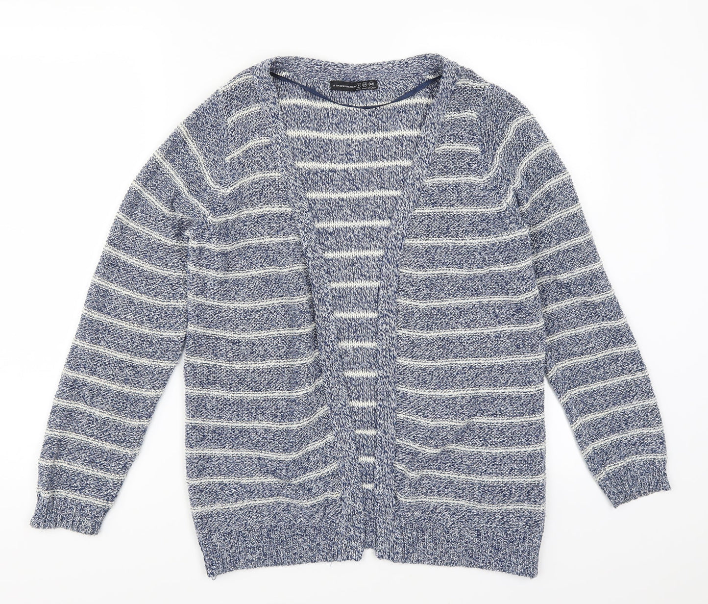 Atmosphere Womens Blue Striped  Cardigan Jumper Size 6
