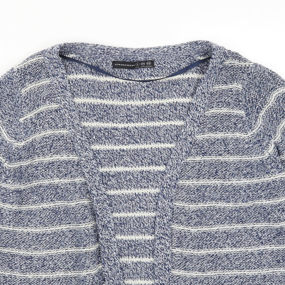 Atmosphere Womens Blue Striped  Cardigan Jumper Size 6