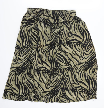 Design Essentials Womens Green Animal Print  A-Line Skirt Size 16