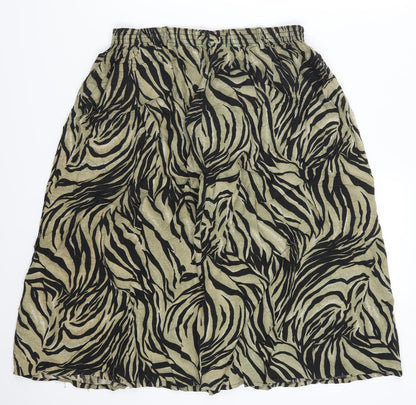 Design Essentials Womens Green Animal Print  A-Line Skirt Size 16