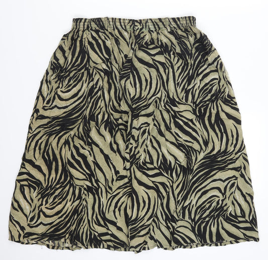 Design Essentials Womens Green Animal Print  A-Line Skirt Size 16
