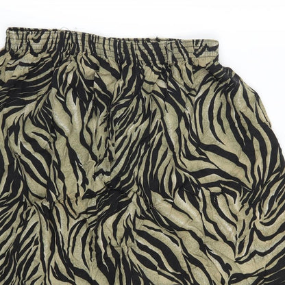 Design Essentials Womens Green Animal Print  A-Line Skirt Size 16
