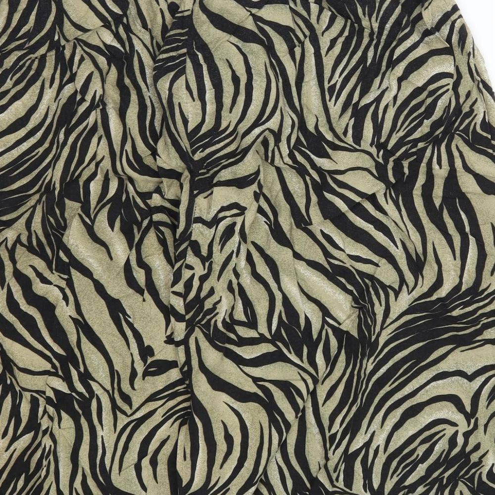 Design Essentials Womens Green Animal Print  A-Line Skirt Size 16