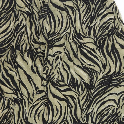 Design Essentials Womens Green Animal Print  A-Line Skirt Size 16