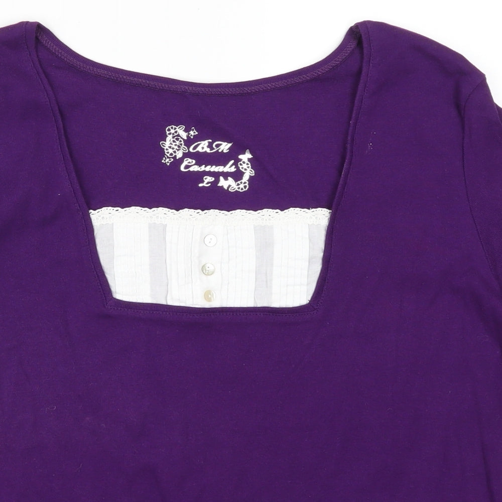 Bonmarché Womens Purple   Basic T-Shirt Size L