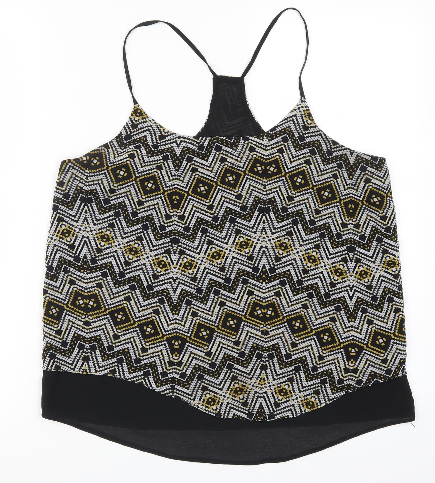 Womens UK Size 12 New Look Yellow Basic Tank