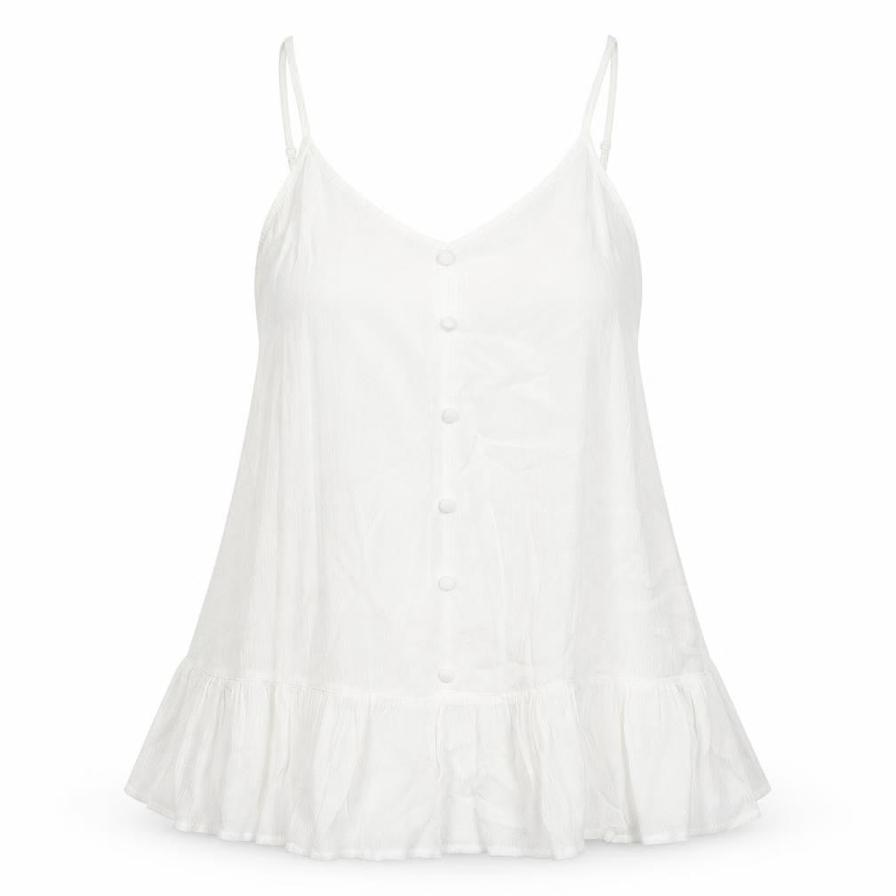 Womens UK Size 10 Cameo Rose White Basic Tank