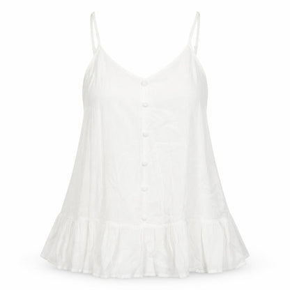 Womens UK Size 10 Cameo Rose White Basic Tank