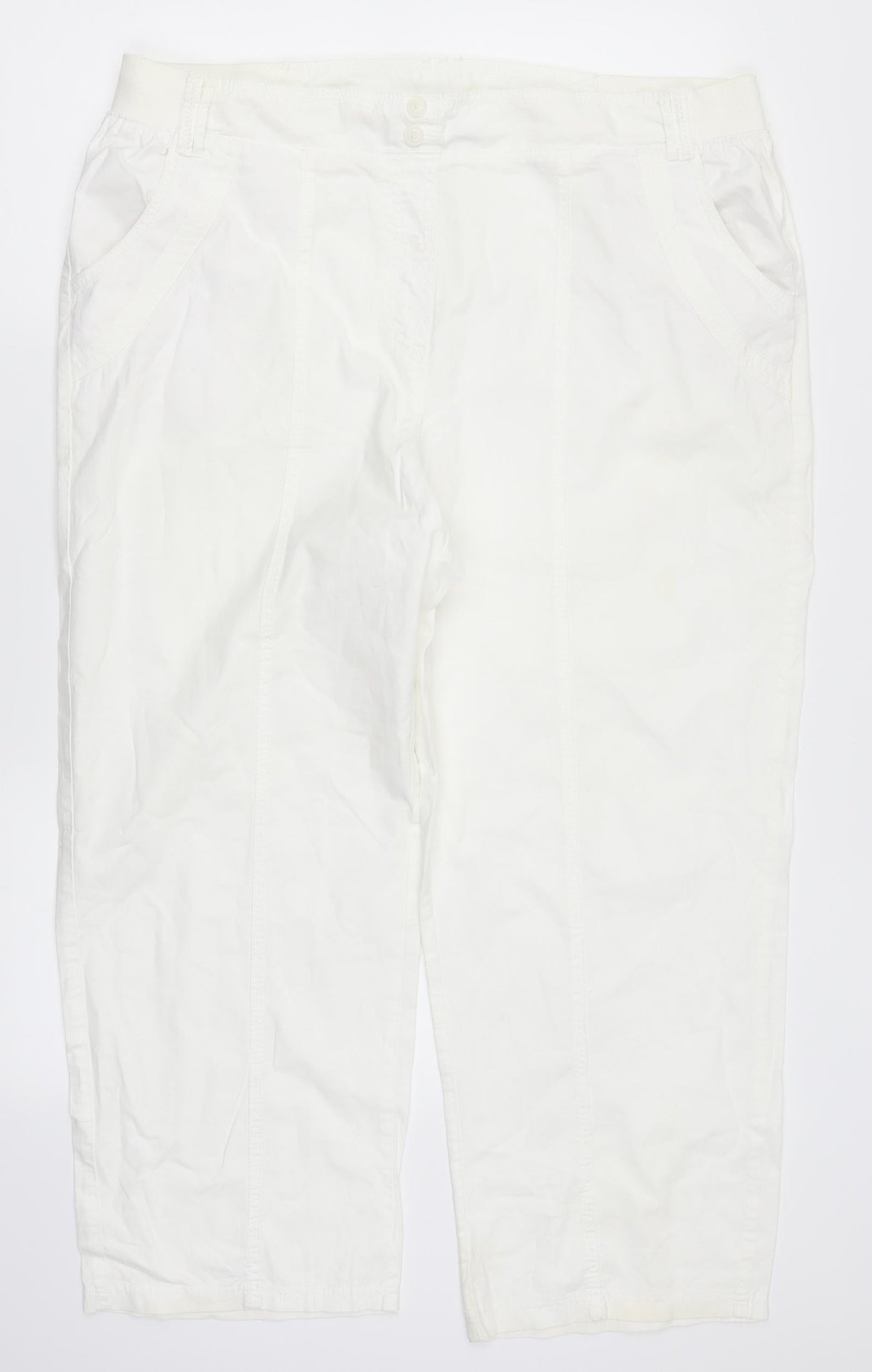 Womens UK Size 18 Bonmarché Regular Fit  White Trousers