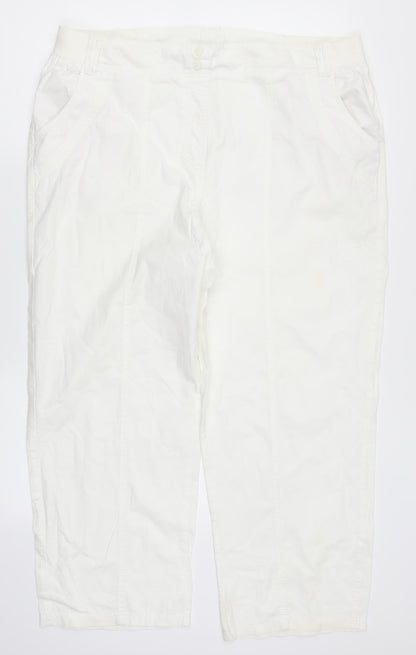 Womens UK Size 18 Bonmarché Regular Fit  White Trousers