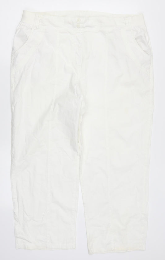 Womens UK Size 18 Bonmarché Regular Fit  White Trousers