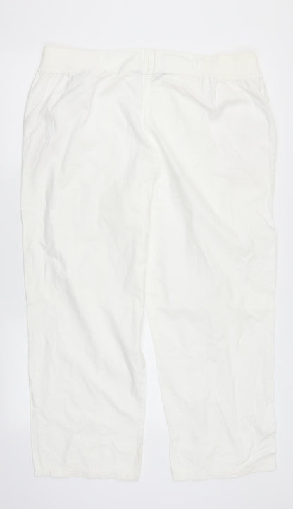 Womens UK Size 18 Bonmarché Regular Fit  White Trousers