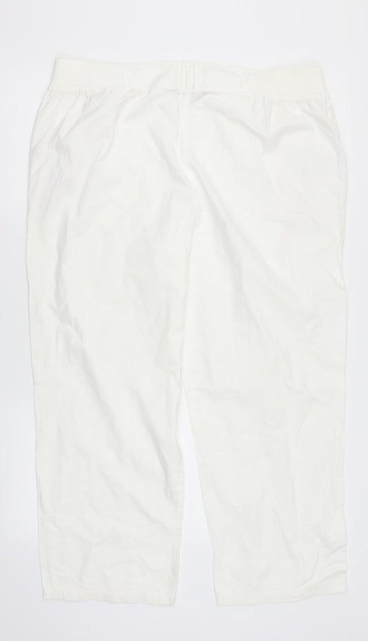 Womens UK Size 18 Bonmarché Regular Fit  White Trousers