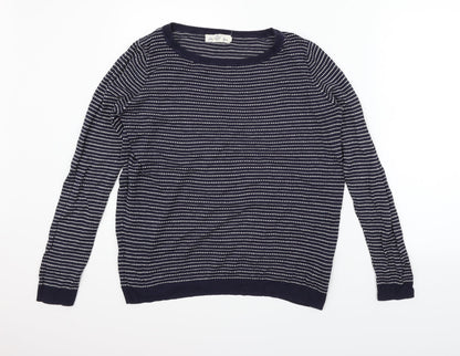 LOGG Womens Blue Striped  Pullover Jumper Size S