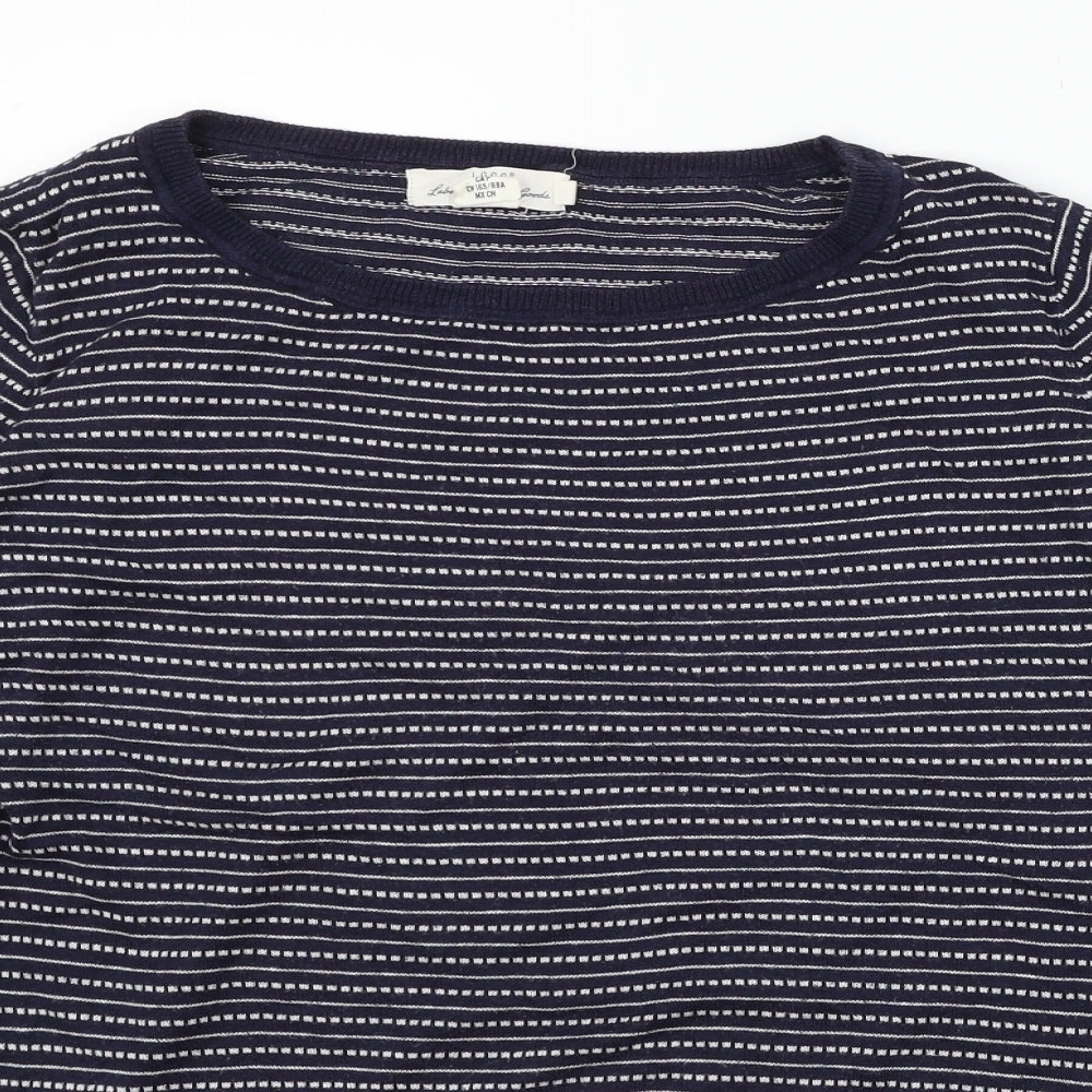 LOGG Womens Blue Striped  Pullover Jumper Size S