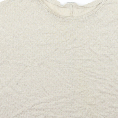 Womens UK Size S Zara Beige Basic T-Shirt