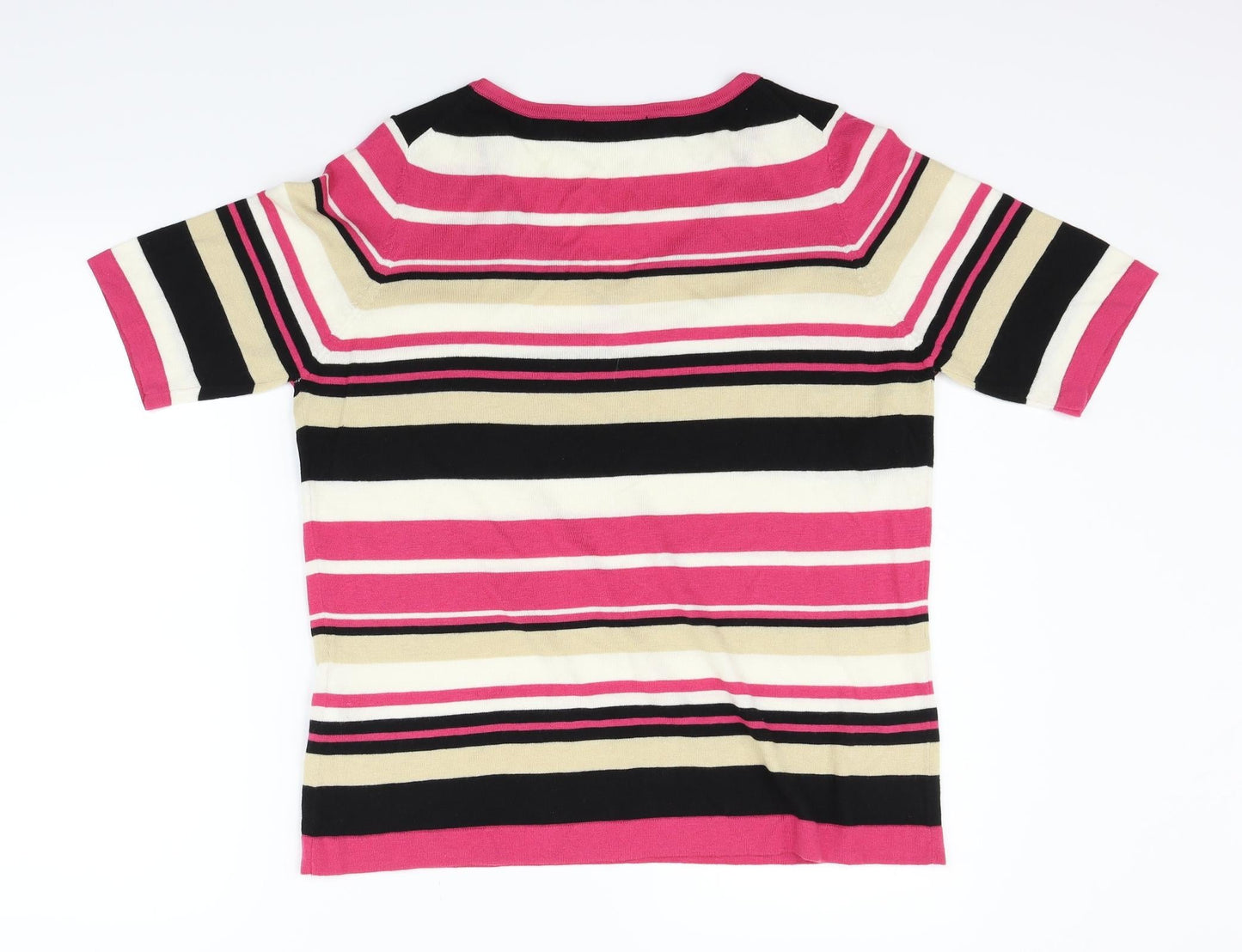 Marks and Spencer Womens Pink Striped  Pullover Jumper Size 16