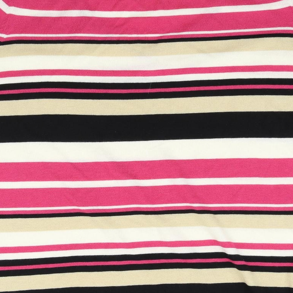 Marks and Spencer Womens Pink Striped  Pullover Jumper Size 16
