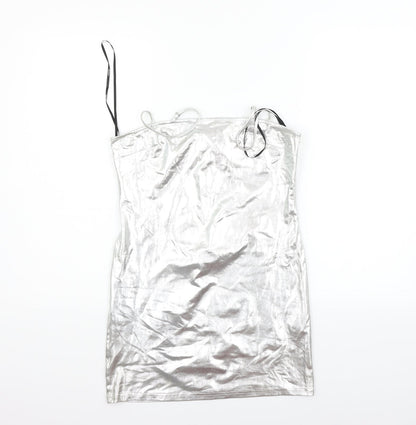 FOREVER 21 Womens Silver   Basic T-Shirt Size L  - washable marks