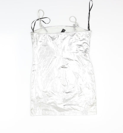 FOREVER 21 Womens Silver   Basic T-Shirt Size L  - washable marks